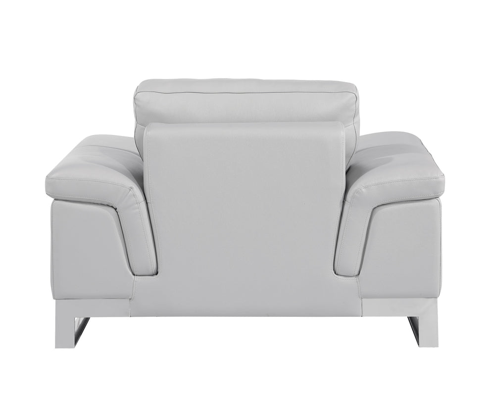 32" Grey Lovely Light Leather Chair By Homeroots | Accent Chairs | Modishstore - 4