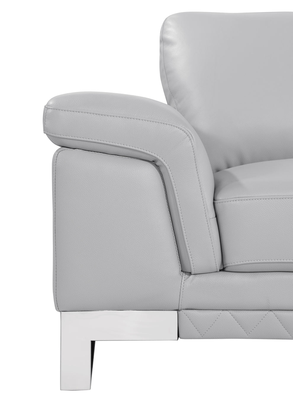 32" Grey Lovely Light Leather Chair By Homeroots | Accent Chairs | Modishstore - 7