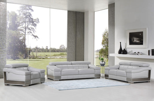 117" Lovely Light Grey Sofa Set By Homeroots | Sofa Set | Modishstore