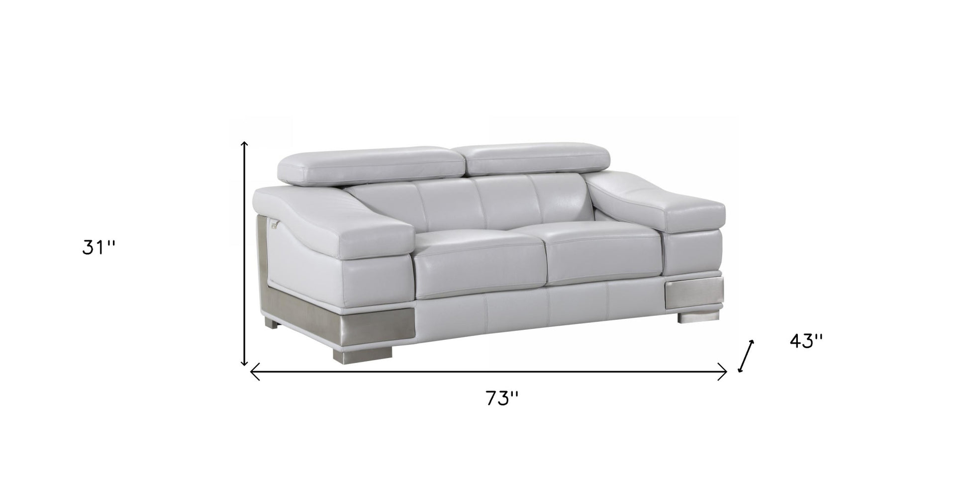 31to 39" Lovely Light Grey Loveseat By Homeroots | Loveseats | Modishstore - 4