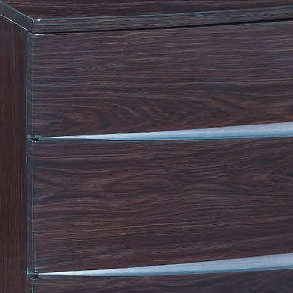16.5" Exquisite Wenge High Gloss Nightstand By Homeroots | Nightstands | Modishstore - 4