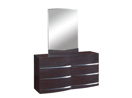 32" Exquisite Wenge High Gloss Dresser By Homeroots