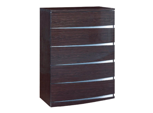 32" Exquisite Wenge High Gloss Chest By Homeroots