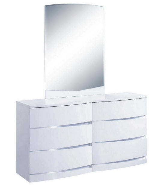 32" Exquisite White High Gloss Dresser By Homeroots