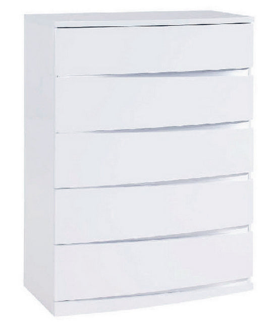 32" Exquisite White High Gloss Chest By Homeroots