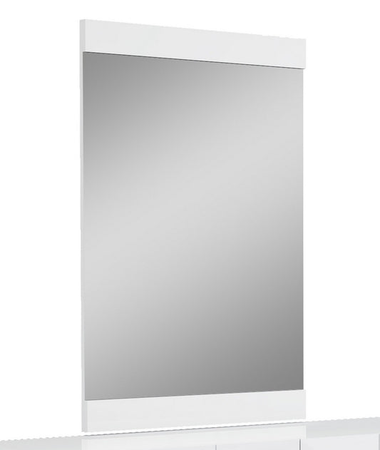 45" Superb White High Gloss Mirror By Homeroots