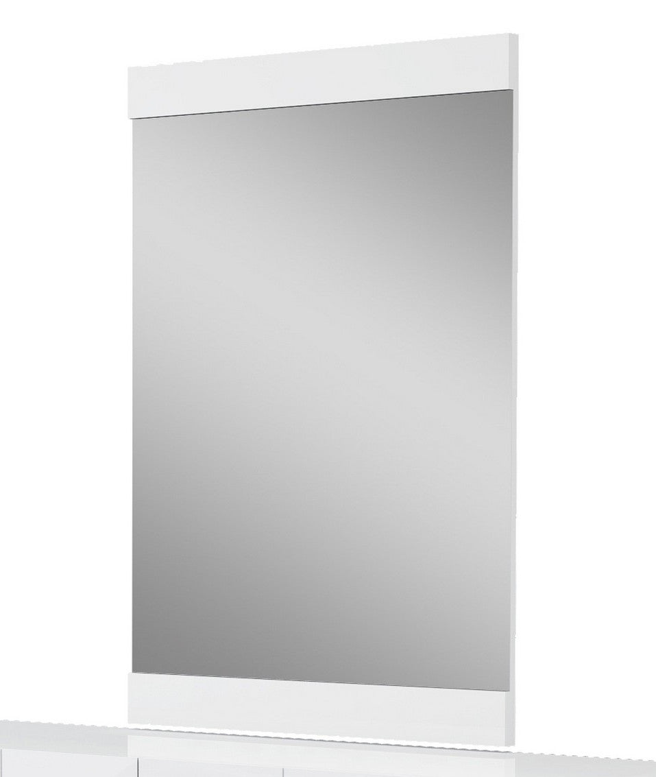 45" Superb White High Gloss Mirror By Homeroots