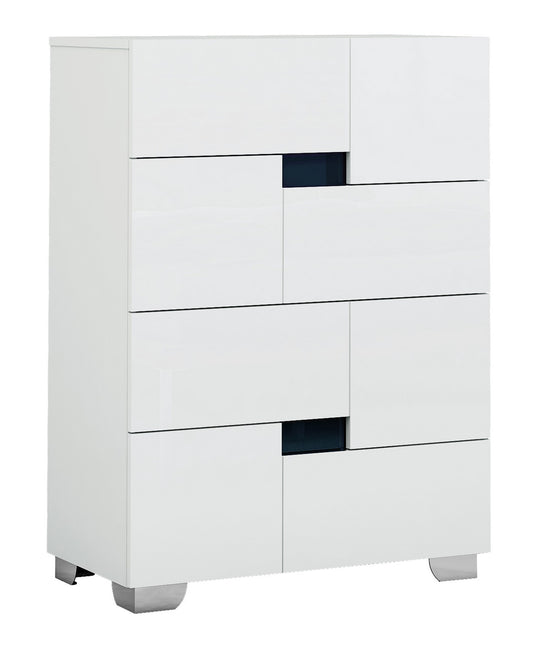 44" Superb White High Gloss Chest By Homeroots