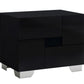 18" Superb Black High Gloss Nightstand By Homeroots | Nightstands | Modishstore - 2