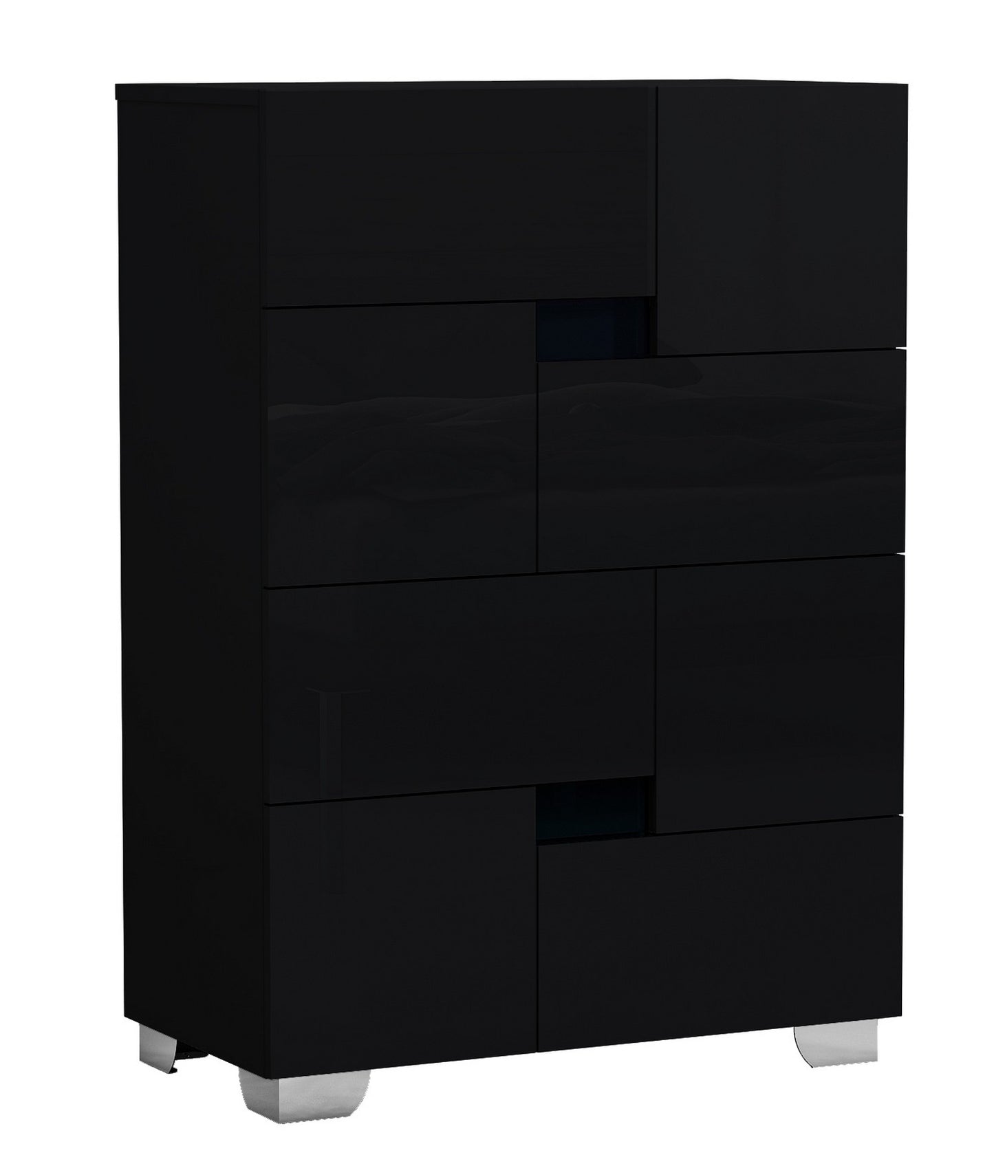 44" Superb Black High Gloss Chest By Homeroots | Drawers | Modishstore