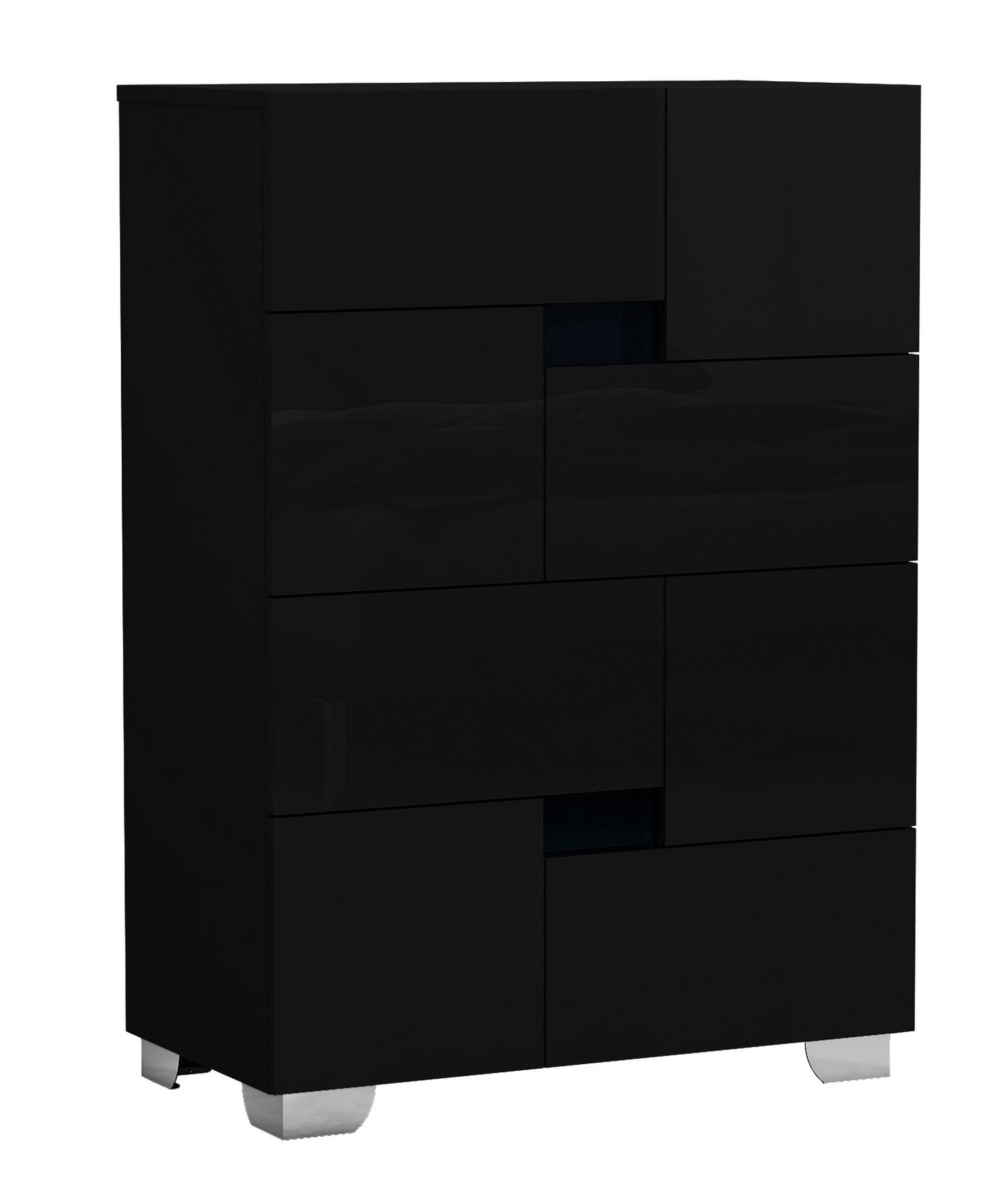 44" Superb Black High Gloss Chest By Homeroots | Drawers | Modishstore