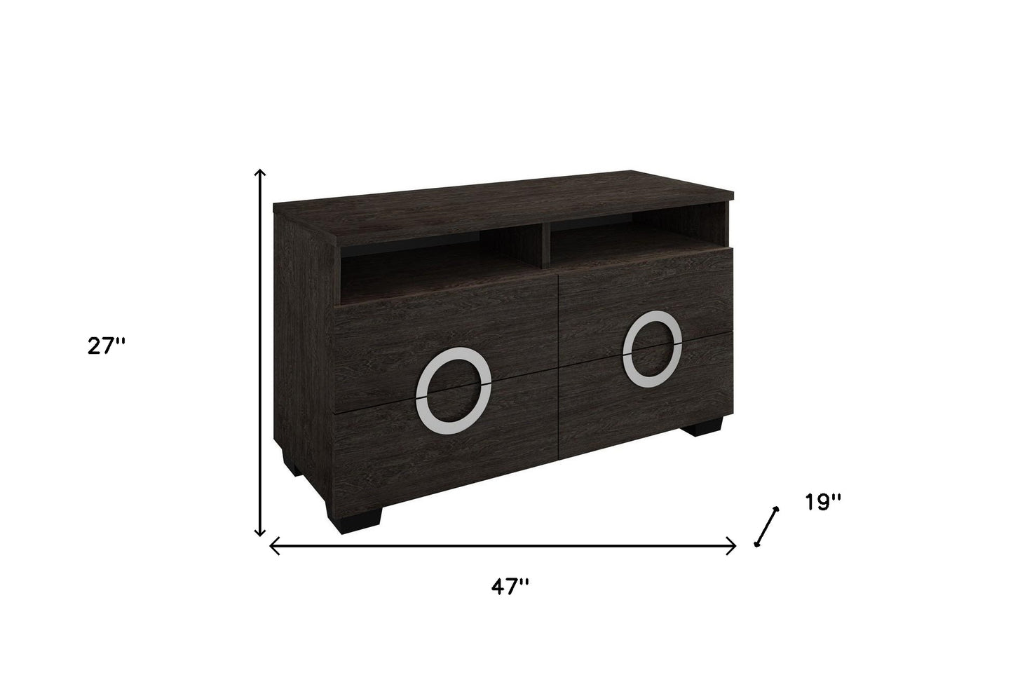 27" Refined Grey High Gloss TV Entertainment Unit By Homeroots | TV Stands | Modishstore - 4