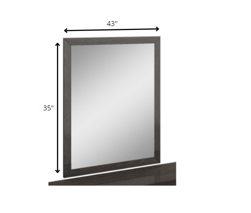 43" Refined Grey High Gloss Mirror By Homeroots | Mirrors | Modishstore - 5