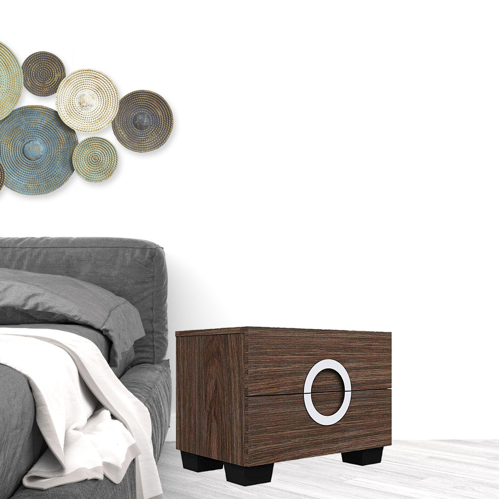 18" Refined Wenge High Gloss Nightstand By Homeroots | Nightstands | Modishstore - 2