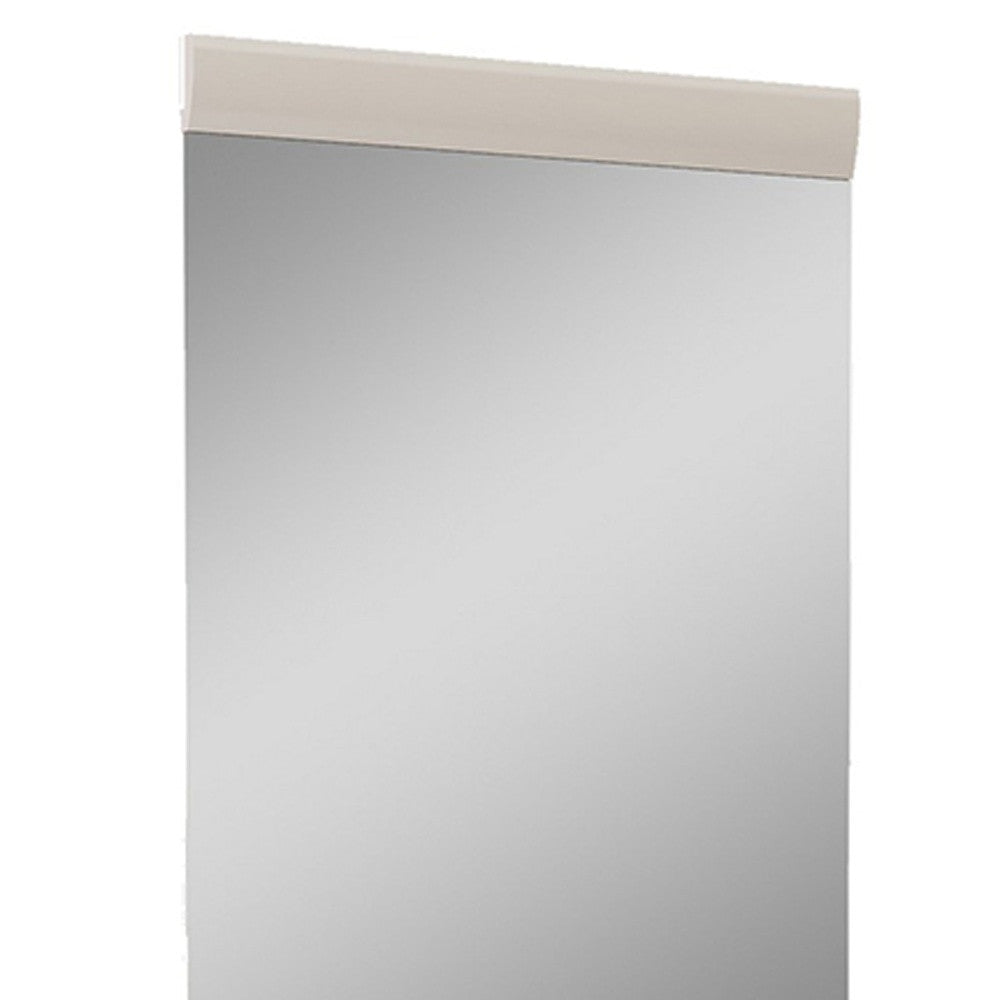 47" Refined Beige High Gloss Mirror By Homeroots | Mirrors | Modishstore - 3