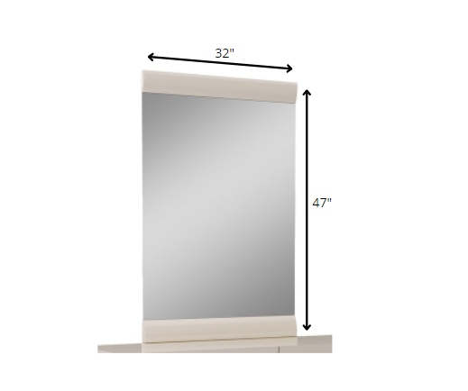 47" Refined Beige High Gloss Mirror By Homeroots | Mirrors | Modishstore - 5