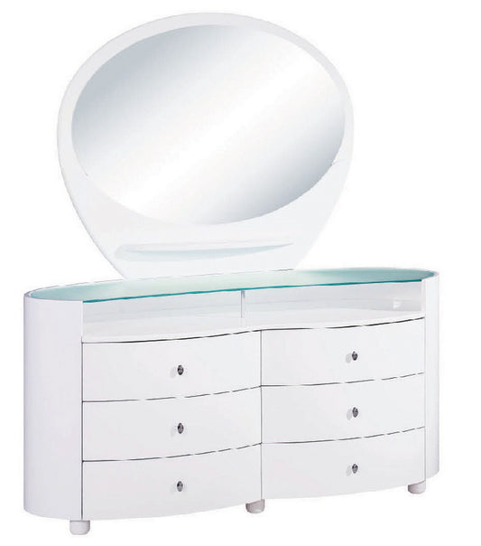 31" Sophisticated White High Gloss Dresser By Homeroots