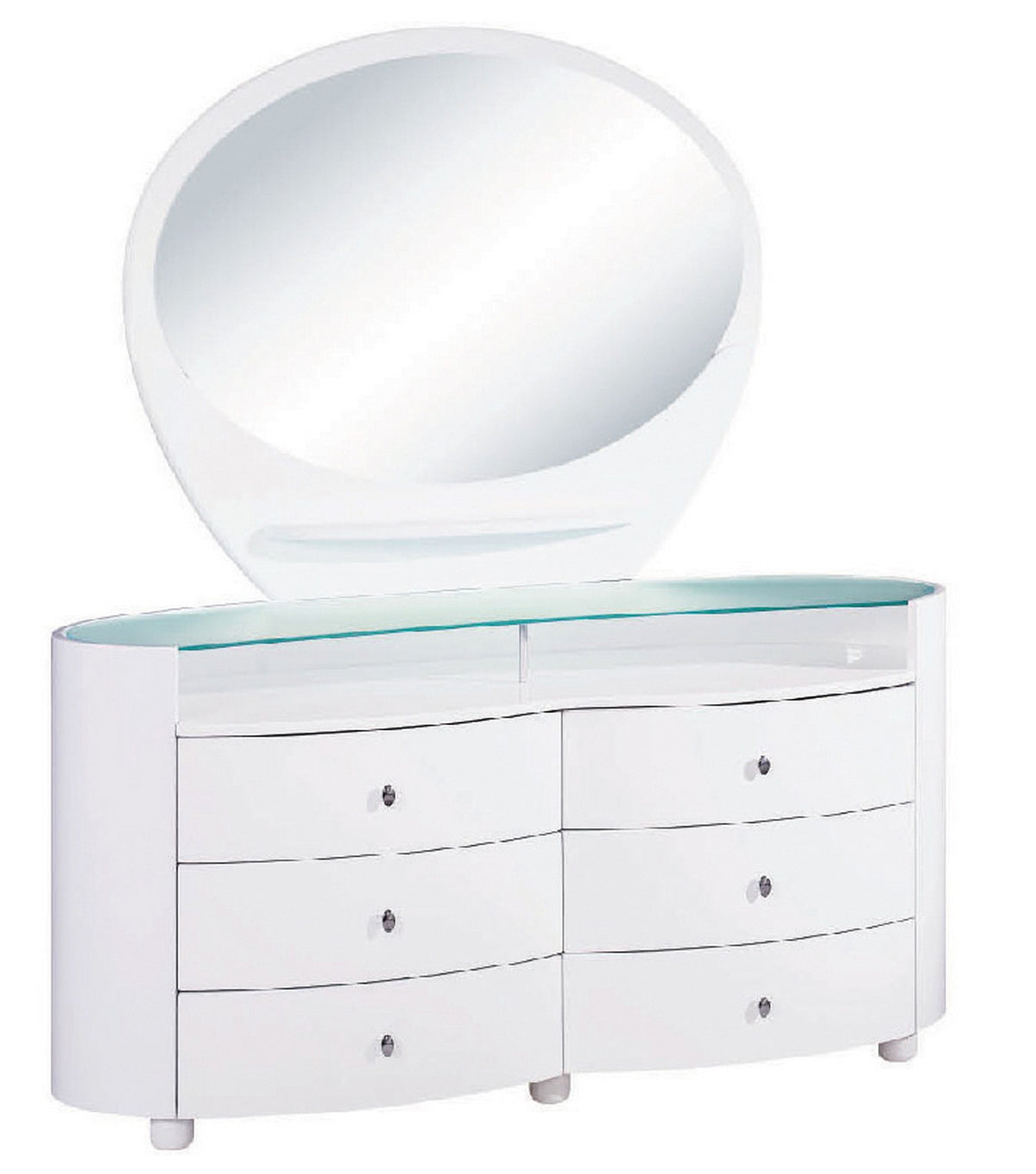 31" Sophisticated White High Gloss Dresser By Homeroots | Dressers | Modishstore