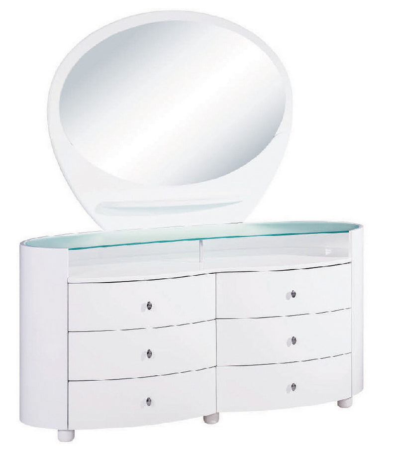 31" Sophisticated White High Gloss Dresser By Homeroots | Dressers | Modishstore