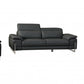 93" Tasteful Dark Grey Leather Sofa Set By Homeroots | Sofa Set | Modishstore