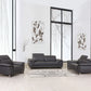 93" Tasteful Dark Grey Leather Sofa Set By Homeroots | Sofa Set | Modishstore - 2