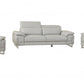 93" Tasteful Light Grey Leather Sofa Set By Homeroots | Sofa Set | Modishstore