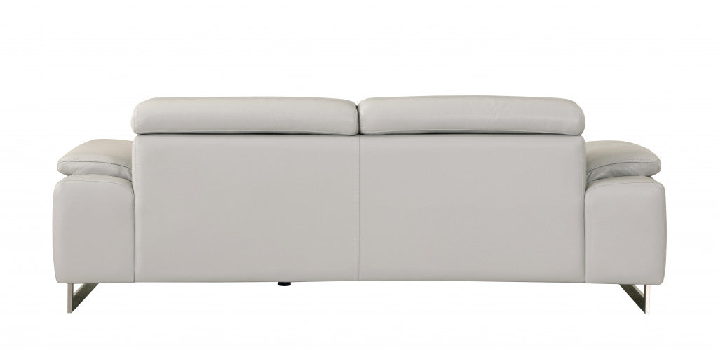 31" Tasteful Light Grey Leather Sofa By Homeroots | Sofas | Modishstore - 3