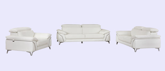 93" White Leather Sofa Set By Homeroots | Sofa Set | Modishstore
