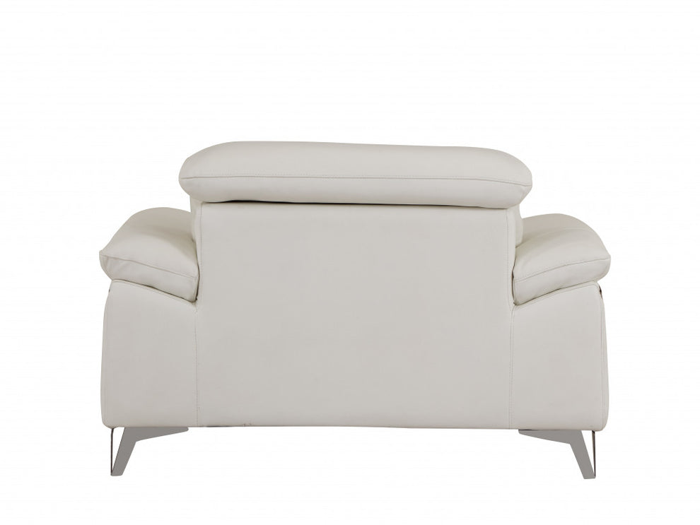 31" White Fashionable Leather Chair By Homeroots | Accent Chairs | Modishstore - 2