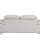 31" Fashionable White Leather Loveseat By Homeroots | Loveseats | Modishstore - 2