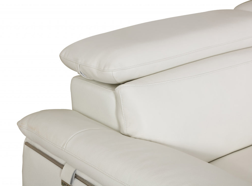 31" Fashionable White Leather Loveseat By Homeroots | Loveseats | Modishstore - 4