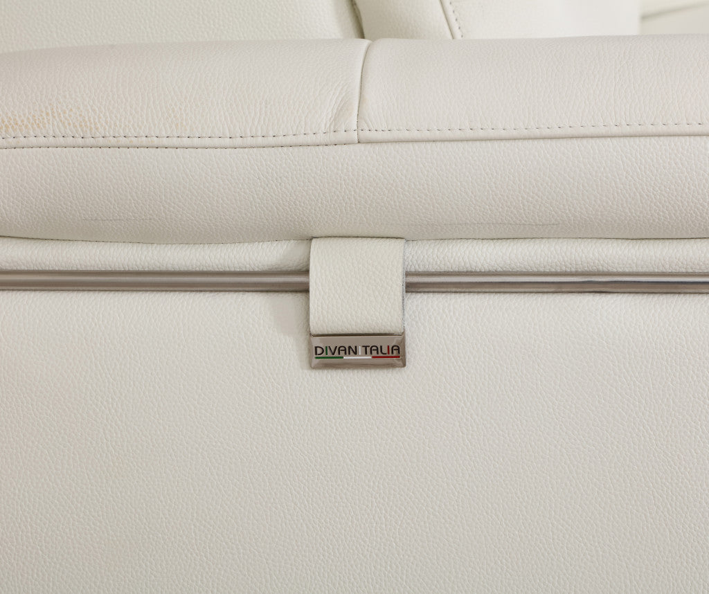 31" Fashionable White Leather Loveseat By Homeroots | Loveseats | Modishstore - 6