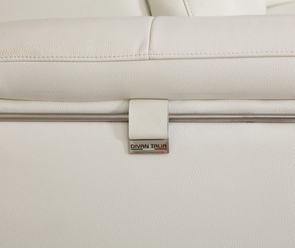 31" Fashionable White Leather Loveseat By Homeroots | Loveseats | Modishstore - 6