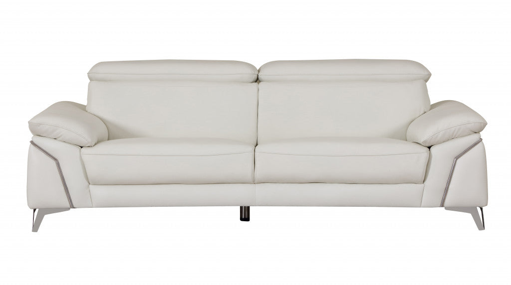31" Fashionable White Leather Sofa By Homeroots | Sofas | Modishstore