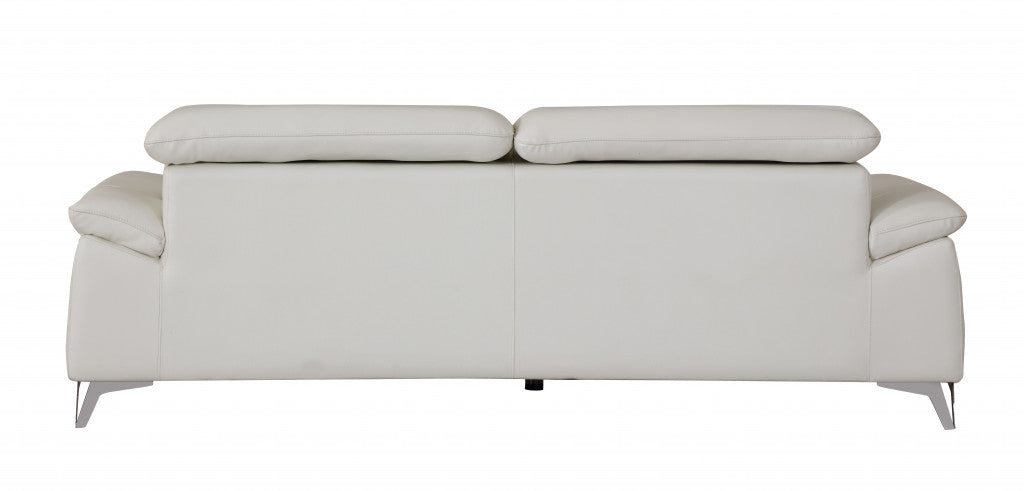 31" Fashionable White Leather Sofa By Homeroots | Sofas | Modishstore - 2