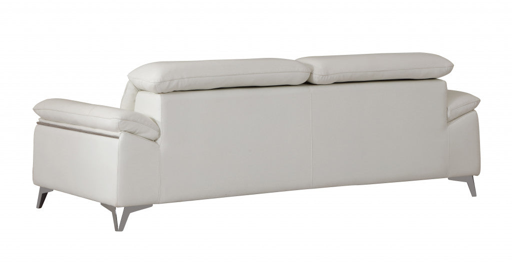 31" Fashionable White Leather Sofa By Homeroots | Sofas | Modishstore - 3