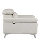31" Fashionable White Leather Sofa By Homeroots | Sofas | Modishstore - 4