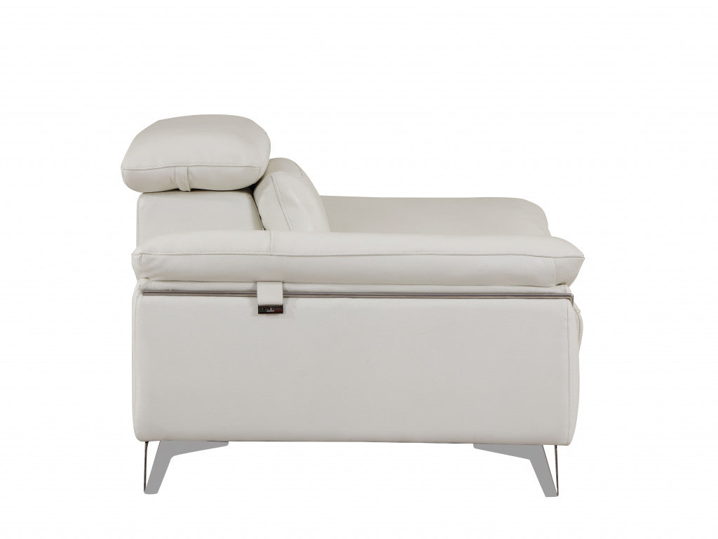 31" Fashionable White Leather Sofa By Homeroots | Sofas | Modishstore - 4