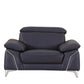 93" Navy Leather Sofa Set By Homeroots | Sofa Set | Modishstore - 3