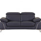 93" Navy Leather Sofa Set By Homeroots | Sofa Set | Modishstore - 4