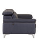 93" Navy Leather Sofa Set By Homeroots | Sofa Set | Modishstore - 6