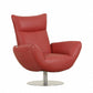 43" Red Contemporary Leather Lounge Chair By Homeroots | Accent Chairs | Modishstore - 2