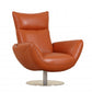43" Orange Contemporary Leather Lounge Chair By Homeroots | Accent Chairs | Modishstore - 2