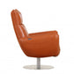 43" Orange Contemporary Leather Lounge Chair By Homeroots | Accent Chairs | Modishstore - 3