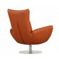 43" Orange Contemporary Leather Lounge Chair By Homeroots | Accent Chairs | Modishstore - 4