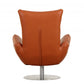 43" Orange Contemporary Leather Lounge Chair By Homeroots | Accent Chairs | Modishstore - 5