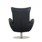 43" Navy Contemporary Leather Lounge Chair By Homeroots | Accent Chairs | Modishstore - 4