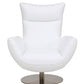 43" White Contemporary Leather Lounge Chair By Homeroots | Accent Chairs | Modishstore