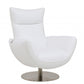 43" White Contemporary Leather Lounge Chair By Homeroots | Accent Chairs | Modishstore - 2