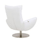 43" White Contemporary Leather Lounge Chair By Homeroots | Accent Chairs | Modishstore - 4